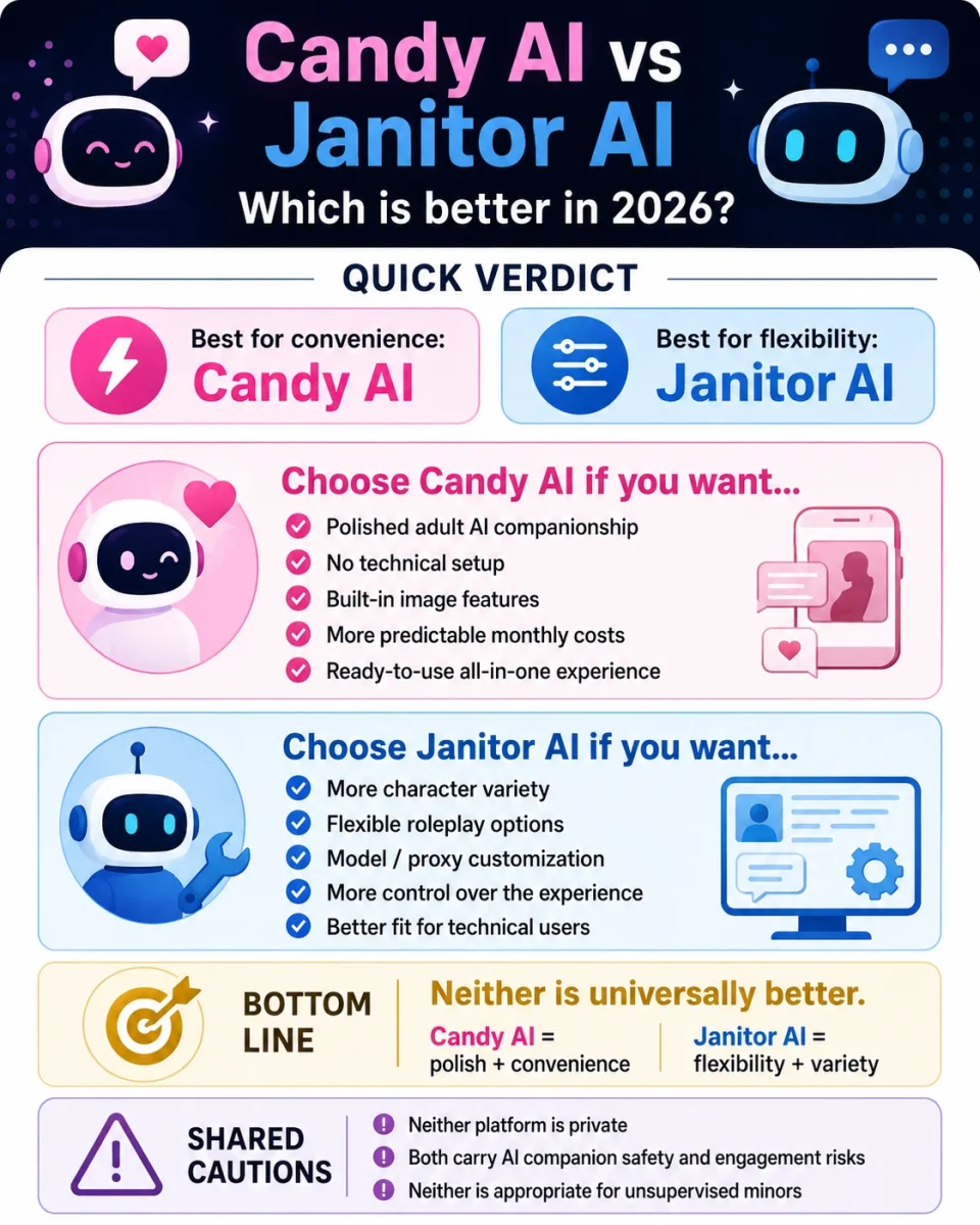 Final Verdict: Is Candy AI or Janitor AI Better?